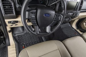 Ford Raptor Floor Liner Kit - Front/Rear - Rugged Ridge - 3 Pc - Black - `15-`18
